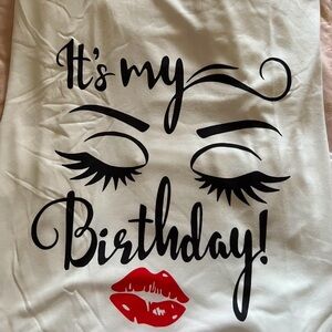 Birthday Graphic Tee with Red Lips